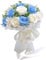 MINGZHE Bouquet da Sposa per la Sposa, Fiori di Rose Artificiali, Bouquet da Sposa per Damigella D'onore, Bouquet da Sposa, Decorazione per Feste in Casa(bianco blu)