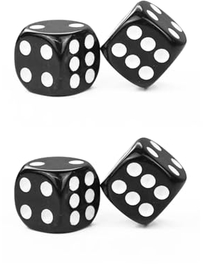 [4 Stück] Tavla Zarı Tavla Würfel Backgammon Dice - Tavla Zari 8mm oder 10mm - Tavli - Tavola Reale - Tables Reales (10mm Gerundet)