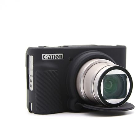SX730 SX740 Camera Case,Soft Silicone Protective Case Ultra-Thin Lightweight Cover for Canon PowerShot SX740/SX730 HS Camera with Detachable Lens Cover (Black)