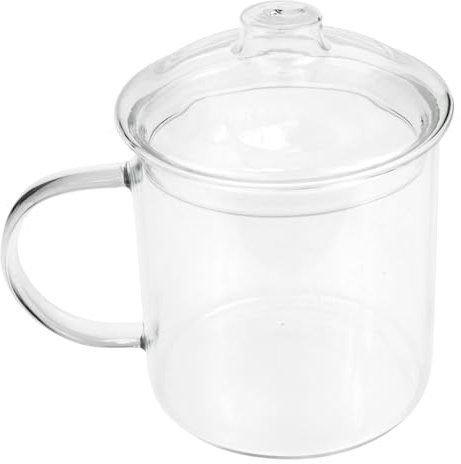 CRILSTYLEO Gobelet Verre Transparent avec Couvercle Mug à Eau de Capacité pour Usage Domestique