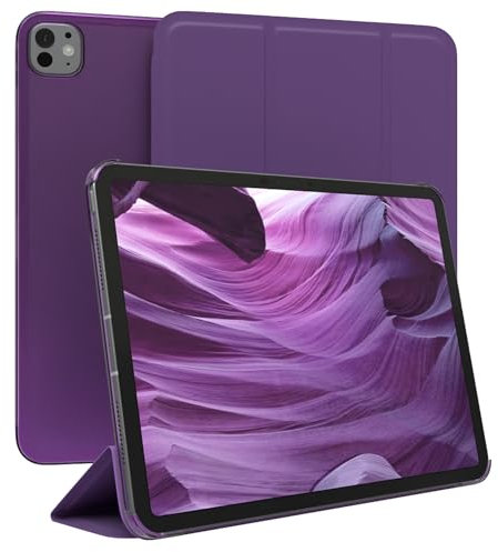 EAZY CASE - Funda Protectora para iPad Pro 11 (2024) Smart Cover Tablet Smartcase de pie Funda abatible con función de pie Función Sleep Wake Up Piel sintética Lila