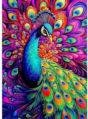 CEOVR Pfau Diamond Painting Kit Erwachsene,Tiere Diamond-painting,30x40 cm Diamant Paintings Kit,5D DIY Diamond Painting Bilder Set,5D DIY Diamond Painting Bilder Kit