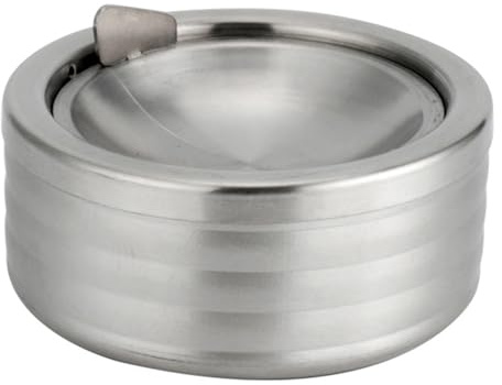 Cenicero para exteriores con tapa, bandeja abatible de acero inoxidable, ceniceros de metal resistente al viento para uso en interiores o exteriores, cenicero de escritorio, oficina, patio, decoración