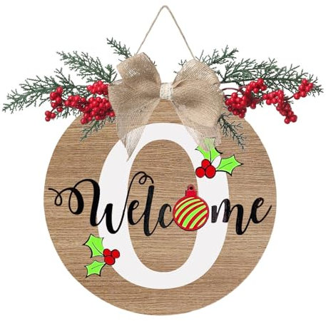 Ghirlanda natalizia per porta d'ingresso, personalizzabile con cognome, per porta d'ingresso, con 26 cognomi, decorazione per porta d'ingresso, Jgr290 (O, taglia unica)