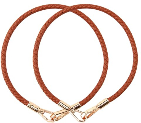 Tweozhui 2 pcs asas para bolsos crochet Asas de Cuero de Repuesto, 40cm, Marrón con Ganchos Dorados, Incluye Llavero Pequeño, para Bolsos de Mano y Bandoleras, DIY Accesorios, correa bolso bandolera