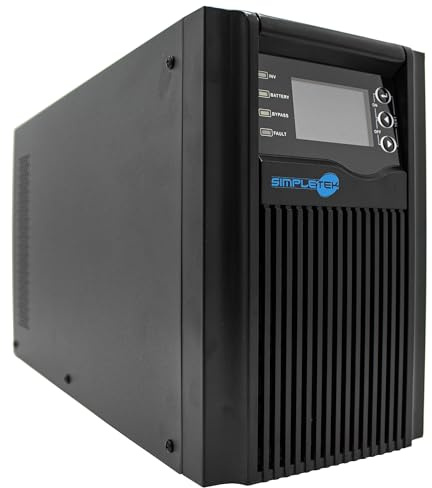 SIMPLETEK - USV Online-Unterbrechungsgruppe 2000VA 2000W mit LCD-Display, 3 Steckdosen, DSP-Technologie, RS232- und USB-Schnittstellen