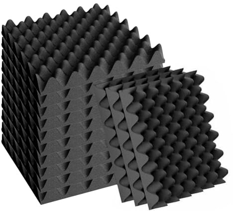 CEWROM Akustikschaumstoff Platten, 12 Stück Schalldämmung aus Feuer- und flammhemmendem Material mit hoher Dichte, 3D Hochdichte Schallschutzmatte für Aufnahmeräume und Büros(30x30x2,5cm)