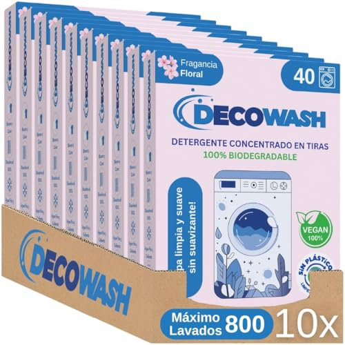 Waschmittelblätter (bis zu 800 Wäschen) – Waschmittel Blätter Ökologisch, Hypoallergen, Floralduft, Biologisch Abbaubar, Plastikfrei – Ideal für Empfindliche Haut, Hand- & Maschinenwäsche