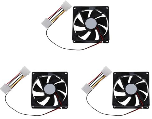 Wzxksoac 3X DC 12V 4 Pin Black Plastic PC Cooling Fan 90mm x 90mm x 25mm