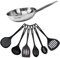 Fackelmann 9437250 Set de 1 poêle 28 cm en inox et 6 ustensiles, Poêle de cuisson, Poêle tous feux, Poêle induction, Poêle sans PFAS, Manche inox, Manche riveté, Acier inoxydable 18/8, Gris, 28 cm