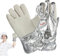 Sghtil Guantes térmicos, guantes de protección térmica, guantes ignífugos para horno, no deslizamiento, 300 °C, lámina de aluminio resistente al calor, anti refracción, guante multifuncional para