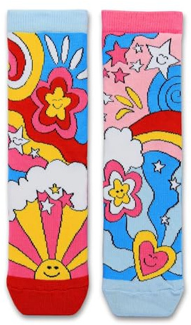 United Oddsocks Kids Odd Pair – 1 Pair of Mismatched, Cotton-Rich Socks | Bold Themes (Floral, Animal, Pattern, etc.) – Fits UK 12–5.5, EUR 30.5–38.5, US 13.5–8 – Unique Gift for Kids