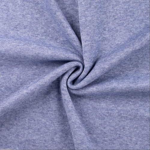 Jersey Strickstoff meliert, Strickjersey Meterware uni - Strick Stoff, gestrickter Stoff, Cardigan nähen *Ab 50cm, Farbe: 970 blau