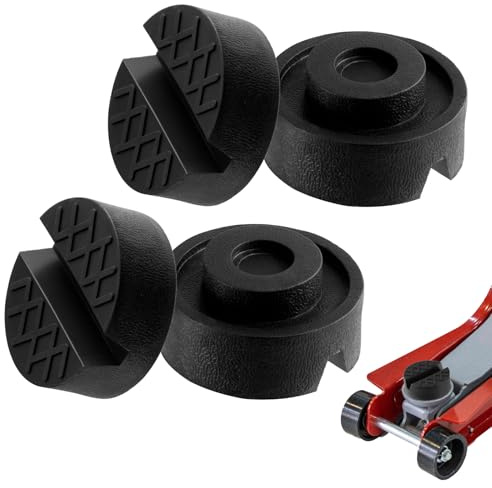 4 Stück Wagenheber Gummiauflage,Universelle Gummiauflage für Fahrzeugheber | 65mm Starke Tragfähigkeit Schwarz Gummiblock Hebebühne Wagenheber Auflage,Gummi Jack Pad für Rangierwagenheber Unterstellbock
