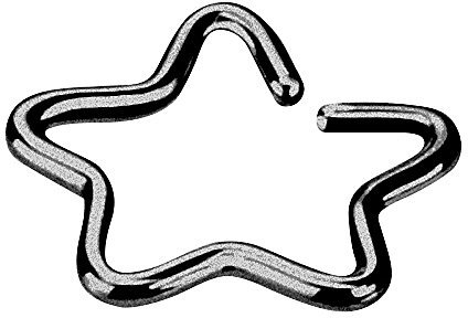 Piercingfaktor Fake Ring Piercing Ohrpiercing Hoop Clip On Knorpel Tragus Helix Ohr Nase Septum Nasenpiercing Nasenring Brust Intim Stern Schwarz