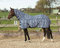 Harry's Horse Vliegendeken mesh met Hals & singels, Zebra medival Blue, Größe:155cm
