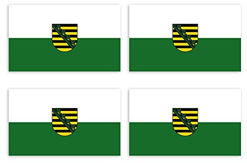 Kiwistar Aufkleber 4,5 x 3,1 cm Sachsen - Bundesland Autoaufkleber Deutschland Flagge Länder Wappen Fahne Sticker Kennzeichen - Auto - Fahrrad - LKW