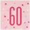 Dazzling 60th Glitz Pink & Silver Luncheon Napkins (16cm) - Soft & Chic Sparkling Design - Perfect for Celebrations & Events - 16ct