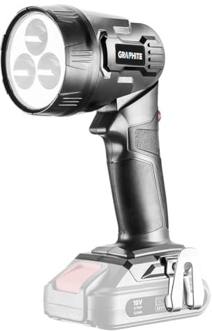 GRAPHITE Akku LED Arbeitslampe 18V Energy+ | 3 LEDs 260 Lumen 7000K | 120° Abstrahlwinkel | Verstellbarer Lampenkopf | Kompatibel mit Energy+ 18V Li-Ion Akkus