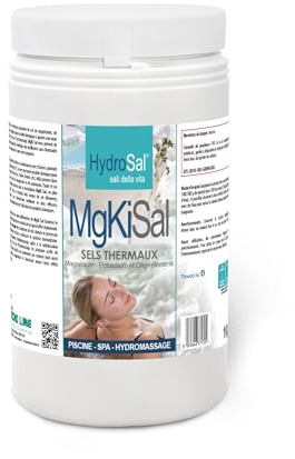 Hydrosal MgKi Sal, Mineralsalze für Pool und Whirlpool, 1 kg | Magnesium, Kalium und Jod, für Poolwasser und Whirlpools, thermische Lösung Granulat