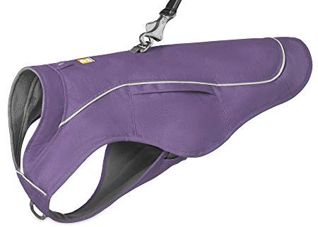 RUFFWEAR Overcoat Fuse 2-in-1-Kombination aus Hundemantel und -Geschirr, mit Fleece Gefütterte Hundejacke – Salbei-Lila, XXS