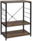 EUGAD Scaffale de Cucina a 3 Ripiani, Scaffalatura Portaoggetti con 4 Ganci, Scaffale per Microonde in MDF & Metallo, Design Industriale, 60x40x82cm, Nero+Noce