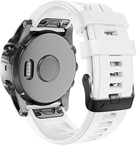 ANBEST Armband für Garmin Fenix 5S/6S/6S Pro/5S Plus/7S/7S Pro, Quick Fit 20mm Silikon Ersatzband für Epix Pro 42mm, Descent MK2S/MK3 43mm (Weiß)