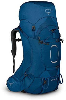 Osprey Aether 55 Trekkingrucksack für Männer Deep Water Blue - S/M