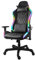 DELTACO GAMING DC410 – Ergonomischer Gaming Stuhl mit LED (Kunstleder, RGB Beleuchtung, Kissen für Lenden und Nacken) – Schwarz