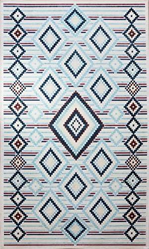 Mani TEXTILE TPS_BERB_LOSBLE80 Teppich, Polyester, Blau, 80 x 150