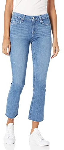 PAIGE Damen Shelby Mid Rise Flare über dem Knöchel in Bliss Distressed Jeans, 28