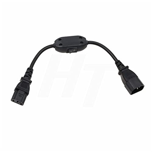 HangTon IEC320 C13 C14 Power Supply Cable Cord with Switch On Off for Guitar Pedalboard UPS Monitor Computer, 125V/10A 250V/6A 35cm