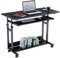 Dripex Computer Desk Mobile, Portable Office Desk with Movable Wheels, Height Adjustable Study Desk, Home Office Desk with Keyboard Tray and Shelf for Small Spaces (Black)