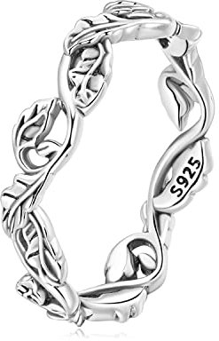 NewL Ring mit gebogenem Ast, für Damen und Mädchen, Sterling Silber