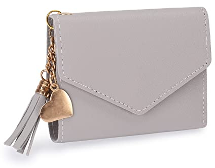 CHAOFANXI Porte-Monnaie pour Femme Porte-Monnaie Petit et Court pour Femme, Porte-Monnaie Mince Petit Portefeuille en Cuir synthétique, Gris