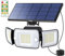 INTELAMP Faretto Led da Esterno Solare 6000mAh Faretti Solari 1200LM 6500K Faro Led Esterno Con Pannello Luci da Esterni Giardino Solari Luce con Sensore di Movimento,Impermeabile, cavo da 2,7M
