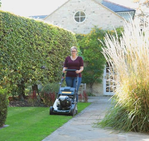 Hayter Harrier 48 Lawnmower Petrol Variable Speed Recoil Start Rear Roller 48cm (474B) + Free Hayter Mower Cover