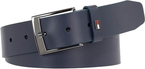 Tommy Hilfiger Herren Gürtel Adan Leather 3.5 Ledergürtel, Mehrfarbig (Space Blue), 95