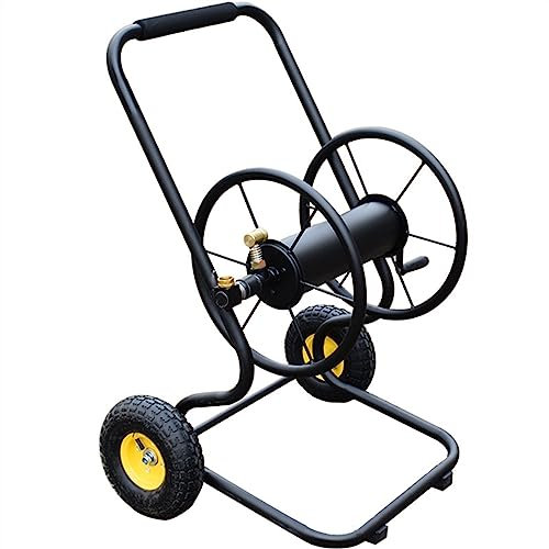 BAMFY Edelstahl Garten Schlauchwagen, Schwerlast Bodenmontiert Schlauchtrommel for Garten, Rasen, Bauernhof, Autowaschanlagen Schlauchhalter