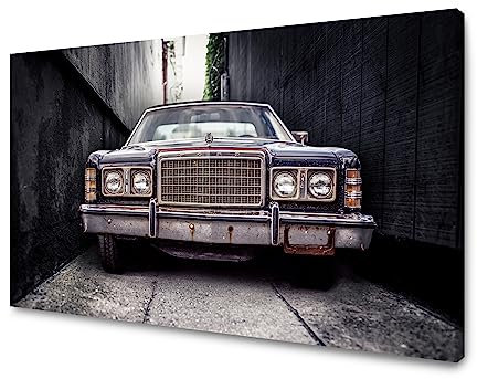 GP TONER Canvas Kunstdruck Wanddekoration modern Wandbilder Leinwanddruck Vintage altes Oldtimer 120x60 cm