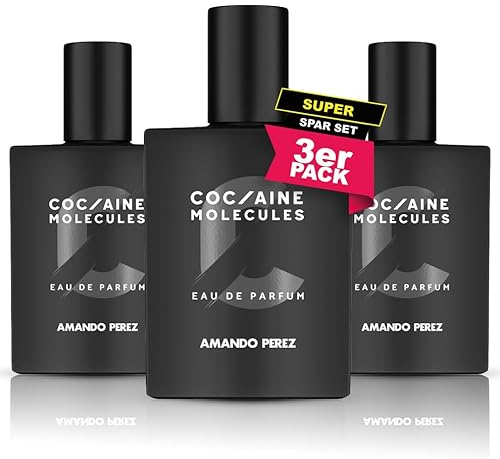Amando Perez COCAINE Molecules Unisex Parfüm 50ml (3er Pack) - Eau de Parfum für Damen und Herren mit Pheromone Lockstoff - Citrische Kopfnote - Unisex-Duft Damen Männer Parfüm Unisex Eau de Toilette