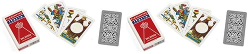 Dal - Jeu de Cartes Piacentine Italia, composé de 40 Cartes en Carton, idéales pour Jouer au Balai et à l'atout. (Lot de 2)