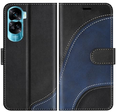 BoxTii Cover per Honor 90 Lite, Custodia in PU Pelle Portafoglio, Magnetica Cover a Libro con Slot per Schede per Honor 90 Lite, Nero