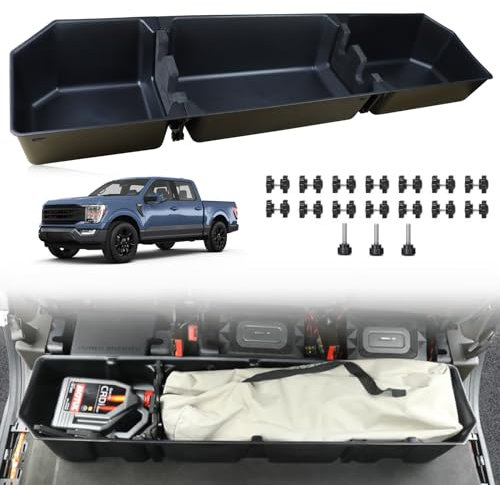 INUBOXES Untersitz-Aufbewahrungsbox für Auto, kompatibel mit Ford F150 SuperCrew Cab & Crew Cab Seat Werkzeugkastenverlängerung, versteckte Aufbewahrung, abnehmbares Design