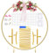 Round Balloon Arch Kit,2.2M Gold Metal Balloon Arch Stand,Balloon Hoop Stand,Round Backdrop Stand,Wedding Arch for Wedding, Birthday, Baby Shower Party Decoration Gold 7.2 FT