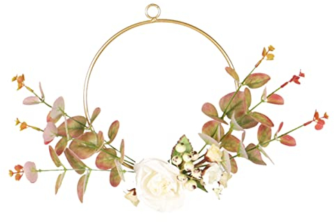 Zerodeko 1Stk künstlicher Rosenkranz Hochzeitsdekorationen Wandreifen Kranz künstlicher Eukalyptusbaum Ornament Girlande Kranz Eukalyptus Ring schmücken Weidenblätter Anlage Pflanze