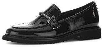 Gabor Damen Slipper, Frauen Slip On,Mokassins,Halbschuhe,Schlupfschuhe,schluepfschuhe,Loafer,College Schuhe,schwarz(Altsilber),41 EU / 7.5 UK