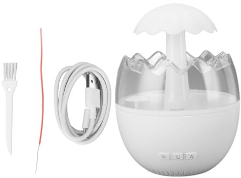 Wassertropfen-Luftbefeuchter, Typ C, Weißes Rauschen, Buntes Nachtlicht, 5-Stunden-Timer, Einstellbarer Niederschlag, 450 Ml, Regentropfen-Aromatherapie-Diffusor Für Schlafzimmer
