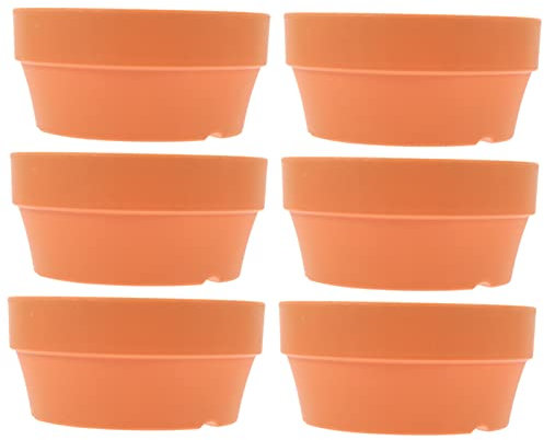 MERRYHAPY 6 Piezas Maceta Redonda Platillo Redondo para Plantas Maceteros De Barro Imitación Jardinera Decorativa Jardinera De Cilindro Redondo Maceta De Terracota Macetas De Barro
