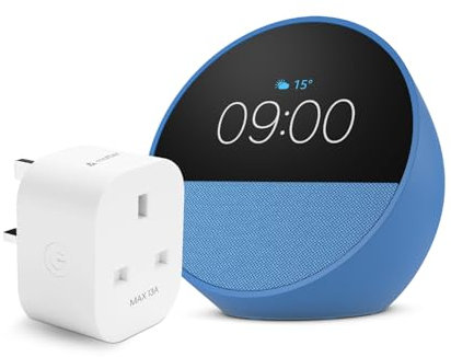 Echo Spot | Ocean Blue + Meross Smart Plug, Works with Alexa - Smart Home Starter Kit